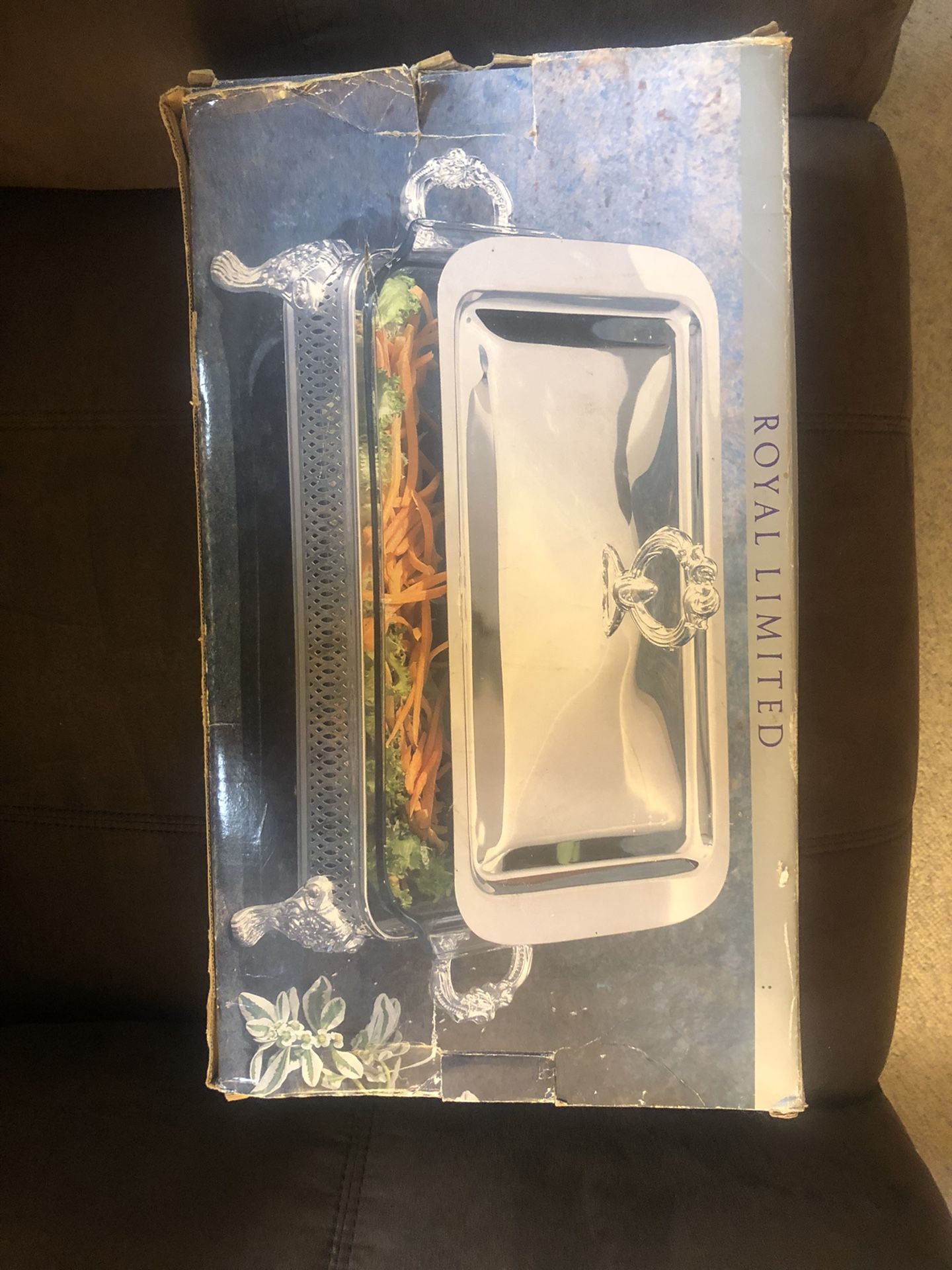 Silver Plated Chaffing Dish , Roasting Pan, Serving Tray