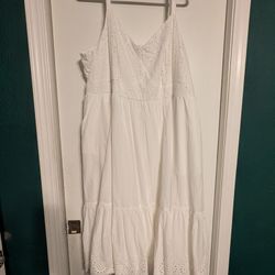 Plus Size Flowy White Dress