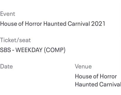 House Of Horror Tickets 
