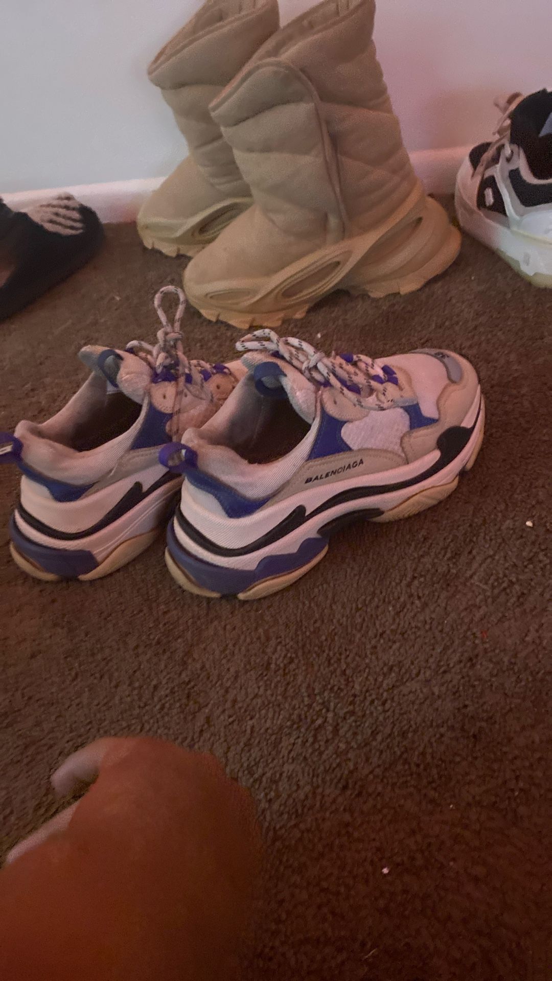 2018 Balenciaga Wmns Triple S Trainer 'White Navy Purple'