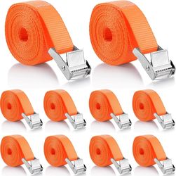 Orange New 10 PCs Lashing Strap With Adjustable Buckle tie down for Securing Cargo, Kayak, Luggage