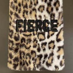 Leopard Print Faux Fur Scarf 