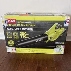 Ryobi Corless Jet Fan Blower 500 CFM 110 MPH Leaf Blower