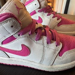 Kids White And Pink Nike Air Jordan