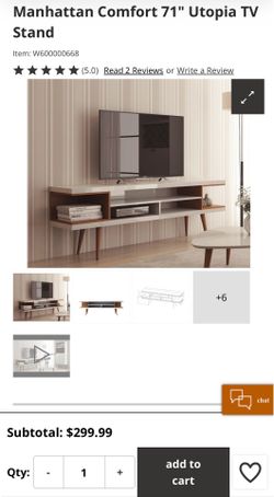 White and Wood Midcentury TV Console