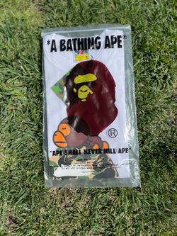 Medium and Large white Bape tee green camo abc Milo