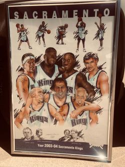 Framed Sacramento Kings Drawing
