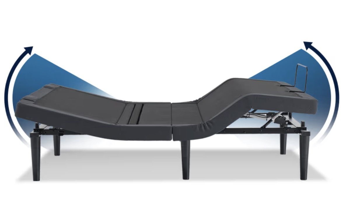 Tempur pedic full size bed frame. head and leg remote adjusted.