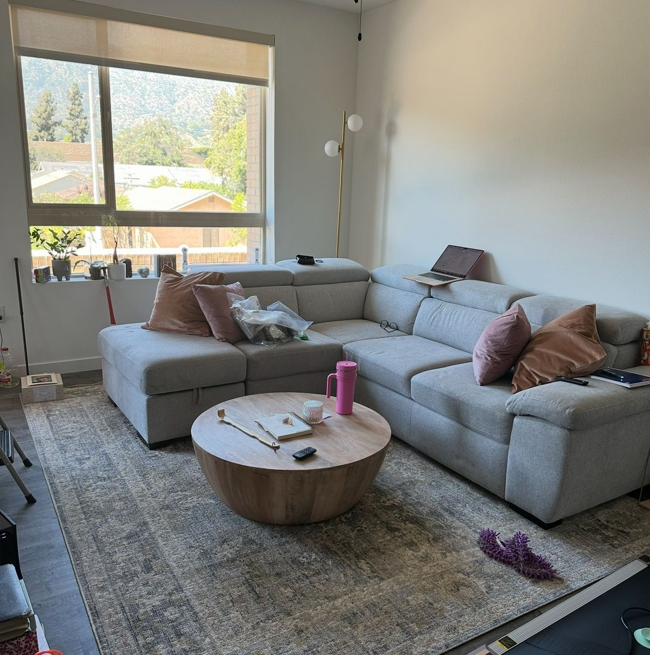 Dante convertible sectional from living spaces- Grey