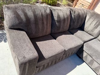Massive Charcoal Gray 3-Piece Sectional Sofa with Ottoman & Chaise