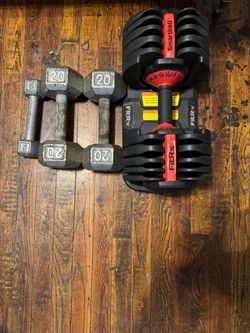 Dumbbell Set – FitrX Adjustable & 20lb Cast Iron Pairs