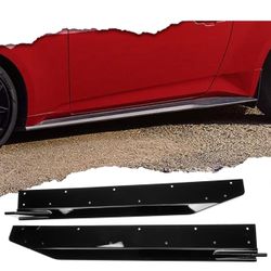 Side Skirt Extension Splitter Lip for Ford Mustang S650 GT Darkhorse Ecoboost 2024 2025 Car Lower Diffuser Side Fender Skirt Body Kit Extensions (ABS 