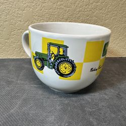 Vintage John Deere Gibson Mug, Glass Bowl With Handle. Nothing Runs Like A Deere!...