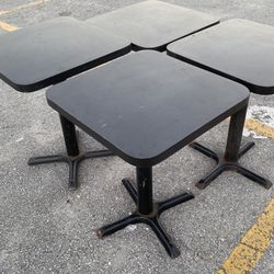 10 Black Restaurant Tables – 24” x 24” – Standard Height $20 Each — $200 Firm for All  Used black restaurant tables in good condition. One table has a