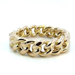 Woman’s Ladies 14k Yellow Gold Cuban Link Style Ring Size 7 GP3126732