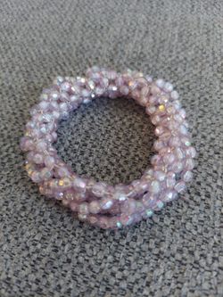 Pastel Purple Beaded Stretch Bracelet