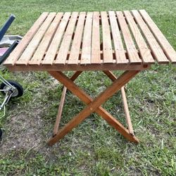 Foldable wood patio side table this is not a full-size 