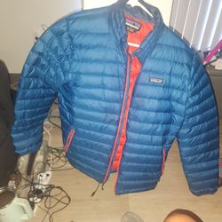 Patagonia  Men's DOWN SWEATER JACKET Big Sur Blue Flaws Size Large 