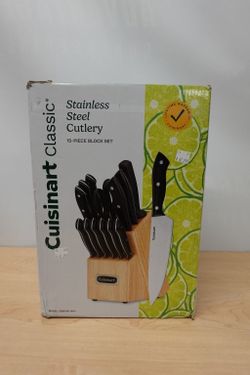 15Pc Cuisinart Triple Rivet Knife Block Set – Black