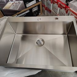 Pro 16 Gauge Kitchen Sink 30 X 22 X 9.5 Top Mount - Commercial Pro Kitchen Sink