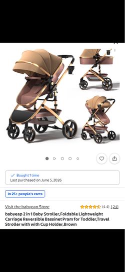 Brand New Babyeap 2-in-1 Baby Stroller / Bassinet – Brown