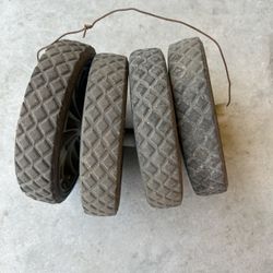 Four Plastic Lawn Mower Tires 