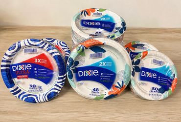 Dixie Paper Plates Bulk Bundle – 8 Packs – 354 Plates – Brand New