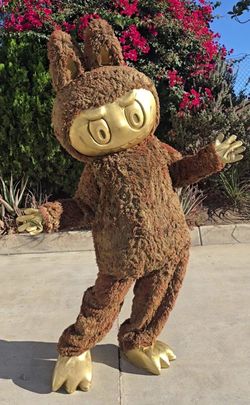 Gold Face Labubu Mascot Costume