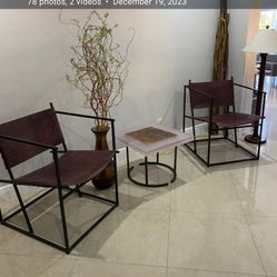 Metal And Leather Chairs