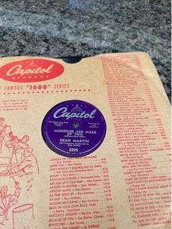 DEAN MARTIN MEMORIES ARE MADE FROM THIS 78 RPM RECORDS