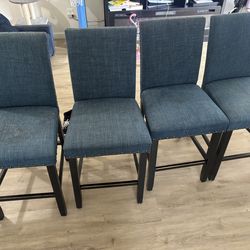 Blue barstools