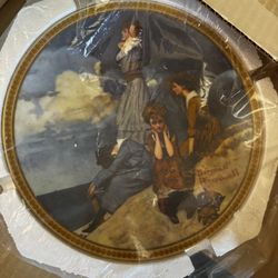 Vintage Norman Rockwell Plate 1980 " Waiting On The Shore "