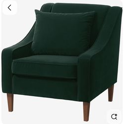 Ikea Flinshult dark green chair and ottoman