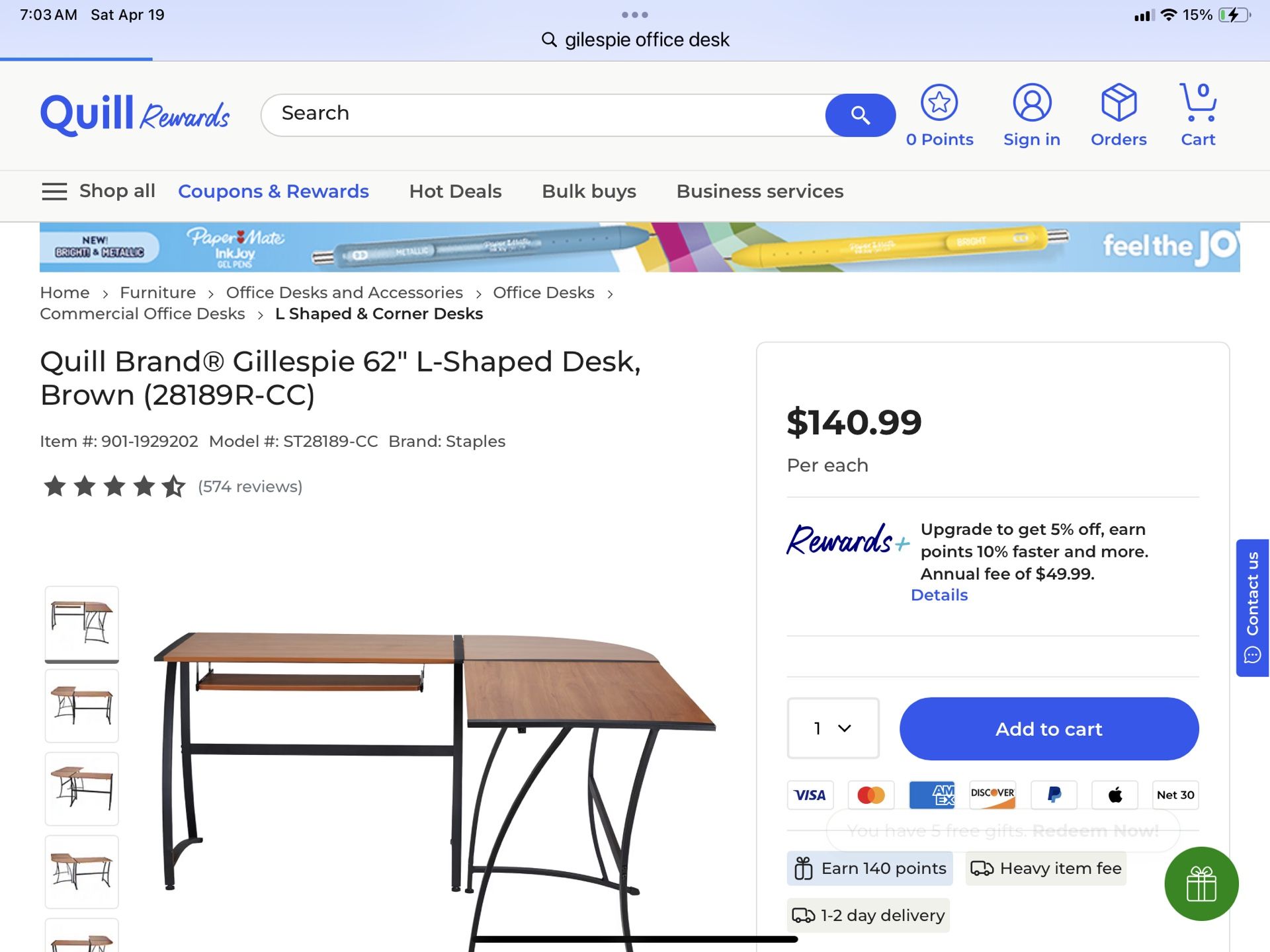 Gillespie L Shape Desk
