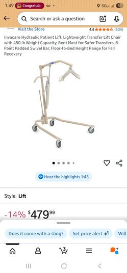 Medical hoyer lift