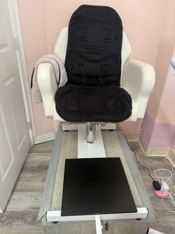 Pedicure chair with wood platform