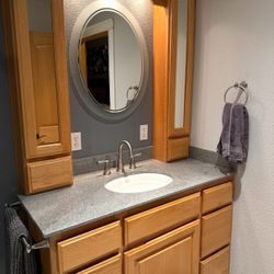 Oak Vanity With Counter 