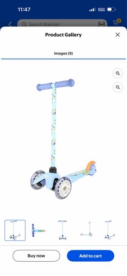 Bluey 3 Wheel Kick Scooter with Light-up Wheels, for Toddlers Ages 3+