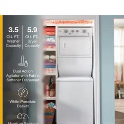 NEW WHIRLPOOL 27” STACK WASHER DRYER COMBO ❤️ GAS❤️. IN BOX 5/16/25
