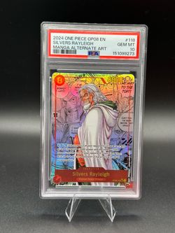 2024 ONE PIECE OP08-TWO LEGENDS MANGA ALTERNATE ART #118 SILVERS RAYLEIGH PSA 10