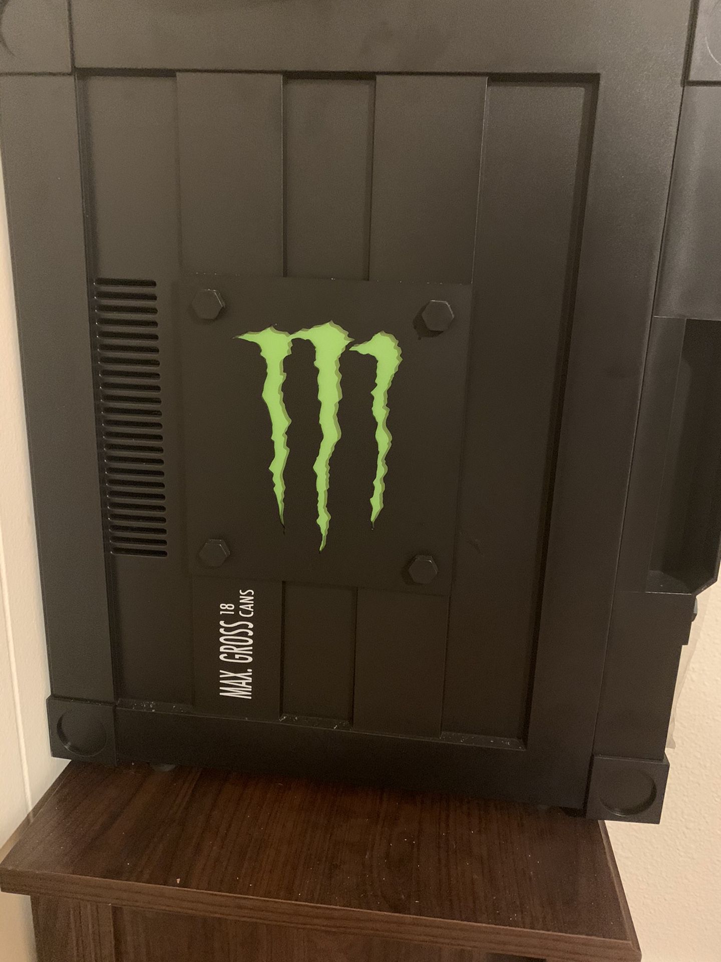 Monster mini fridge.