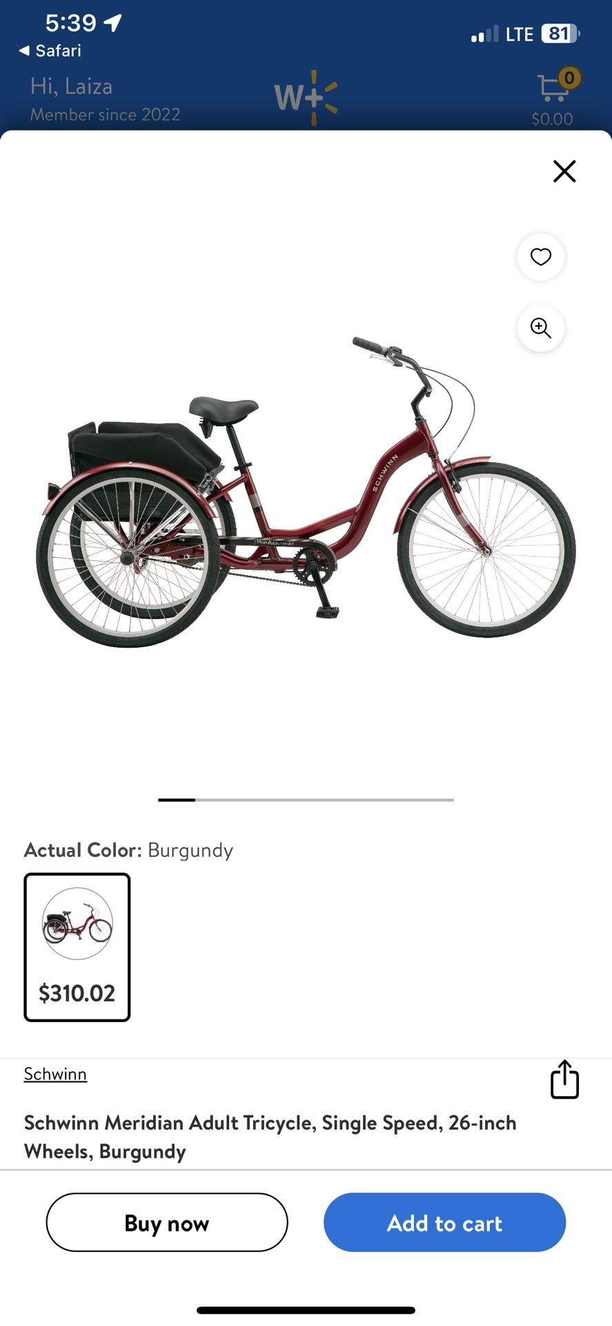 Schwinn Beach Cruiser Tricycle