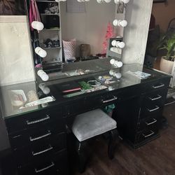 Black Vanity with lights