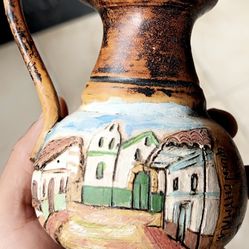Made in Colombia Hand-Painted Ceramic Pitcher 