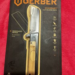 🔥 Brand New Gerber Quadrant Clip Folding Knife – Bamboo Handle – Still Sealed! 🔥