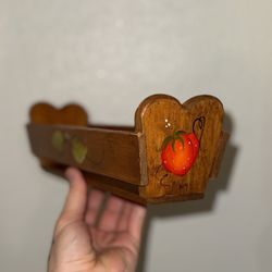 Vintage Heart Shaped Wooden Hand Painted Condiment Tray (Organizer Tray)