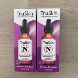 New 2x TruSkin Niacinamide Facial Serum Vitamin E Hyaluronic Acid Aloe Vegan