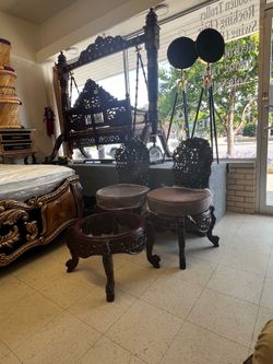 Royal carved chair set with center table