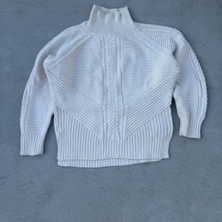 White Banana Republic knit turtleneck sweater size Large 