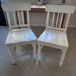Two White Chairs/ Land Of Nod/ Pottery Barn